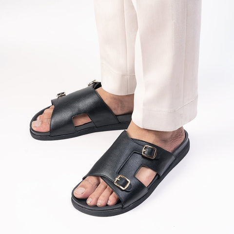 Monkstory Double Monk Footbed Sandals - Black