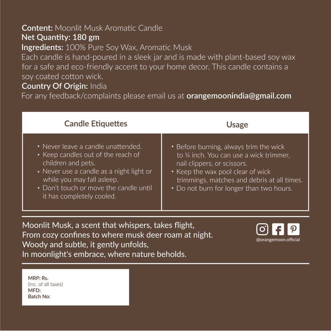 Moonlit Musk - Pure Soy Candle (Musk)