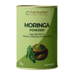 Pure Nutrition Moringa Powder – Naturally Rich in Vitamins, Minerals & Amino Acids (100g)