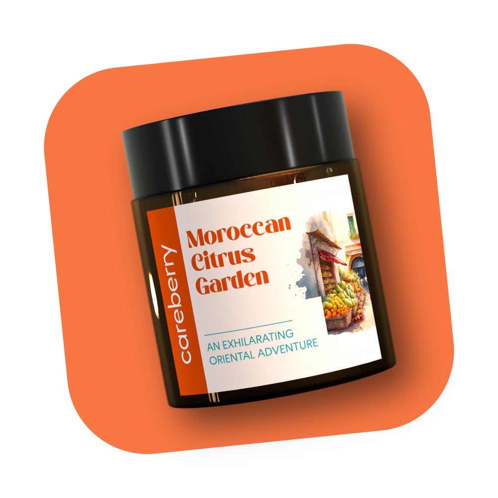 Careberry 's Moroccan Citrus Garden Candle | Harmonious Blend of Orange and Geranium 100g