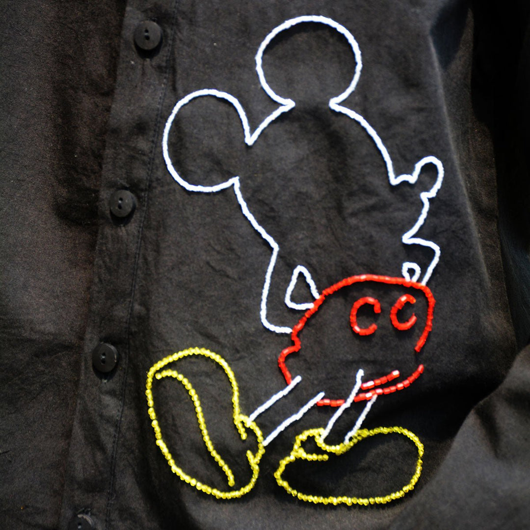 Mouse Embellished Shirt - Black - Suspire