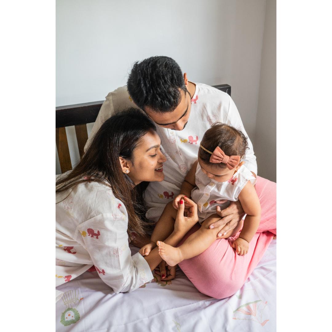 Masaya Organic Cotton Women Kurta Pajama Set - Colours of the Earth - Elle Pink