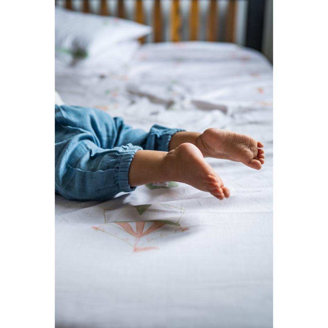 Masaya Cute White and Blue Jhabla set-Masaya Organic Cotton Baby Jhabla Pajama Set - Colours of the Earth - Elle Blue