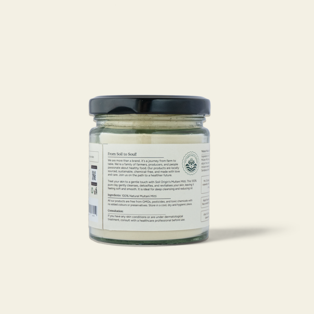 Soil Origin Multani Mitti Powder (Earth Fuller) - 100 Gm (Pack of 2)