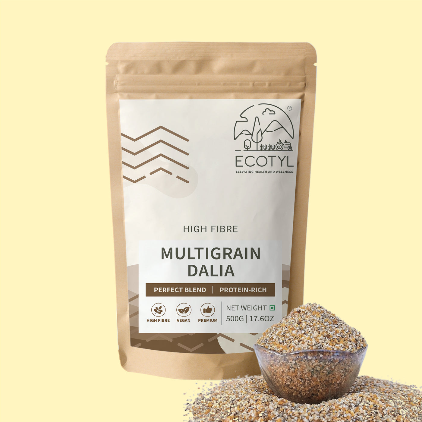 Ecotyl Multigrain Daliya | 5 Super Grains | Porridge | Easy to Make | 500g