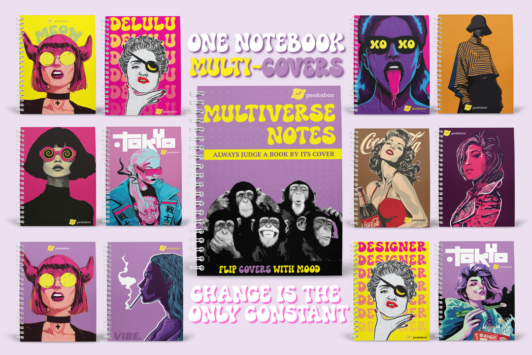 Multiverse Notebook | Multiple Covers | Peekaboo | A5 Size - 1 pc