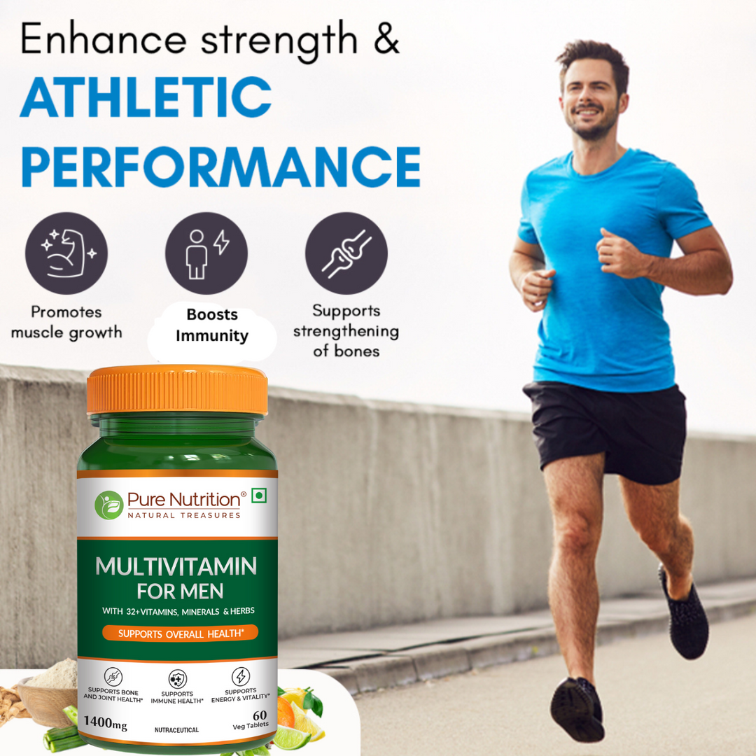Multivitamin for Men - 60 Vegetarian Tablets | Daily Wellness with 32+ Vitamins, Minerals, and Herbal Extracts