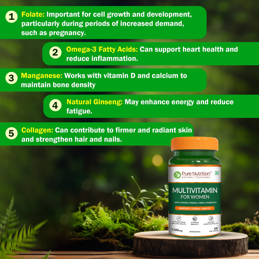 Multivitamin Tablets for Women | 37+ Nutrients for Overall Health | 60 veg Tablets