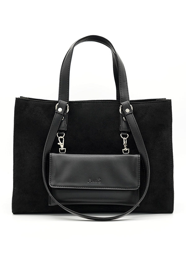 A and S Accessories Multiway vegan suede tote