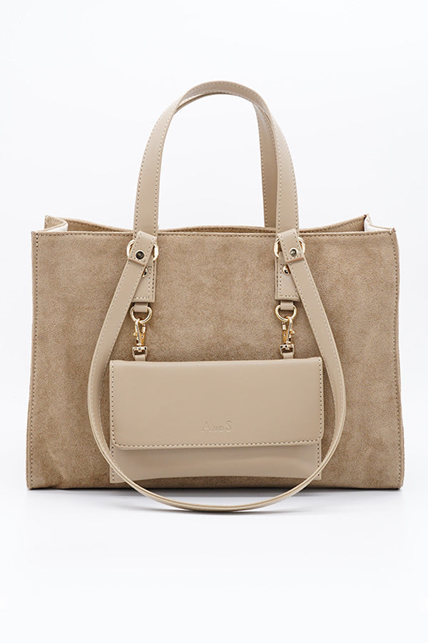 A and S Accessories Multiway vegan suede tote