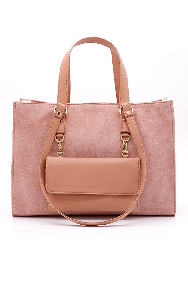 Multiway vegan suede tote