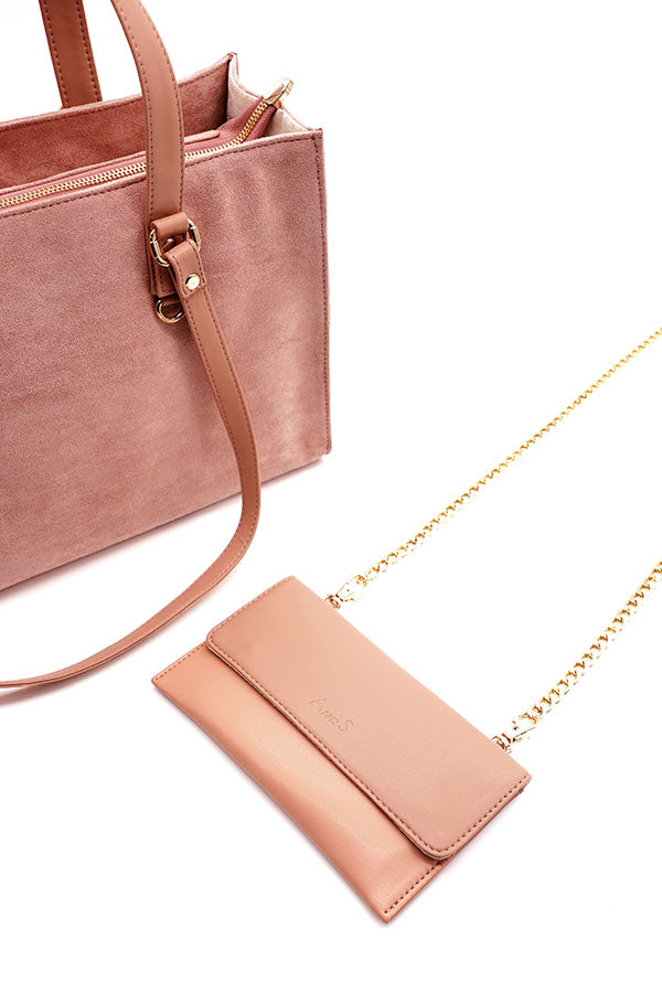 A and S Accessories Multiway vegan suede tote