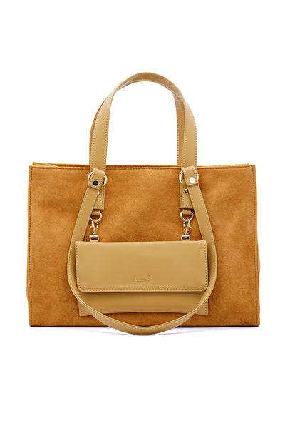 Multiway vegan suede tote