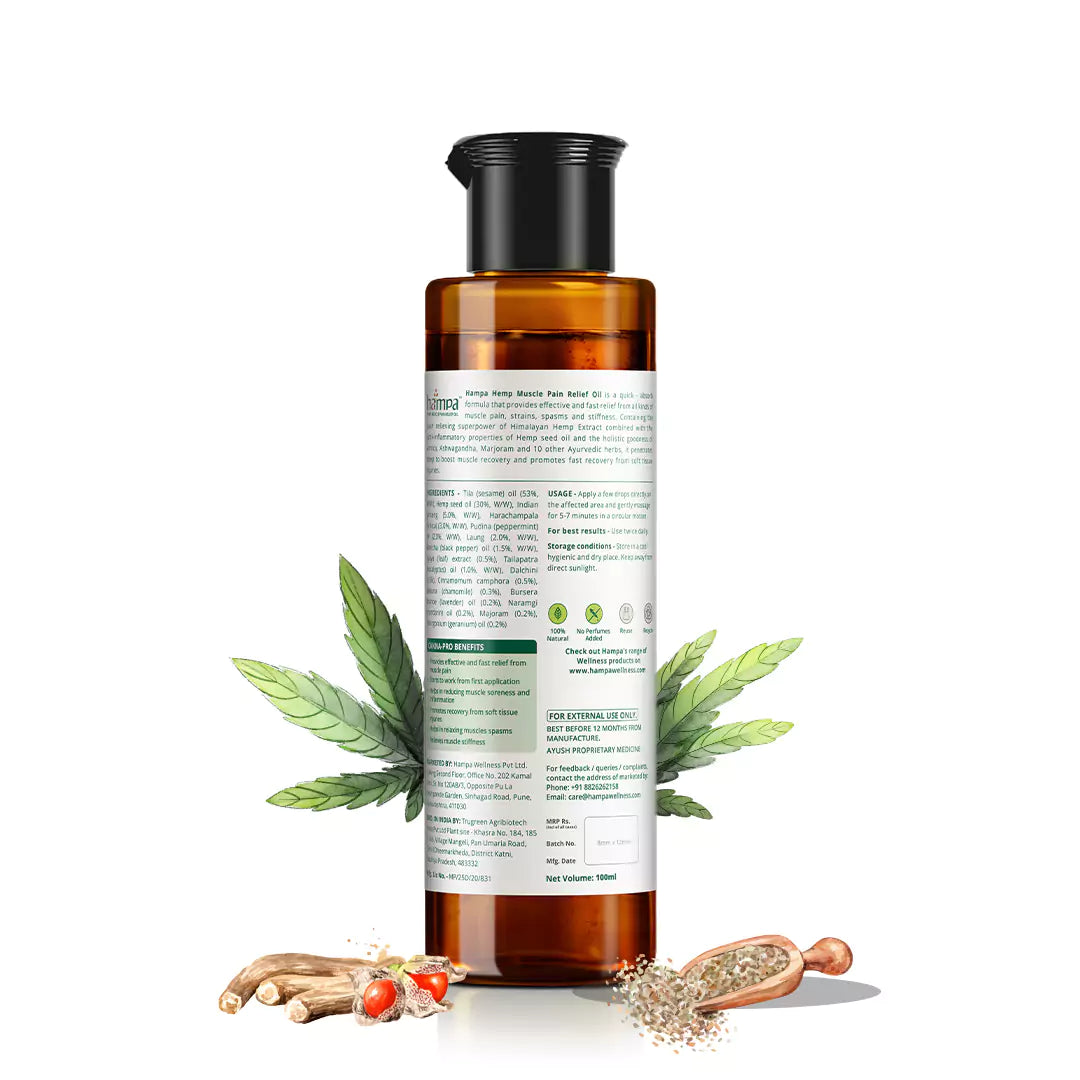Hemp Muscle Pain Relief Oil – 50ml, 100ml