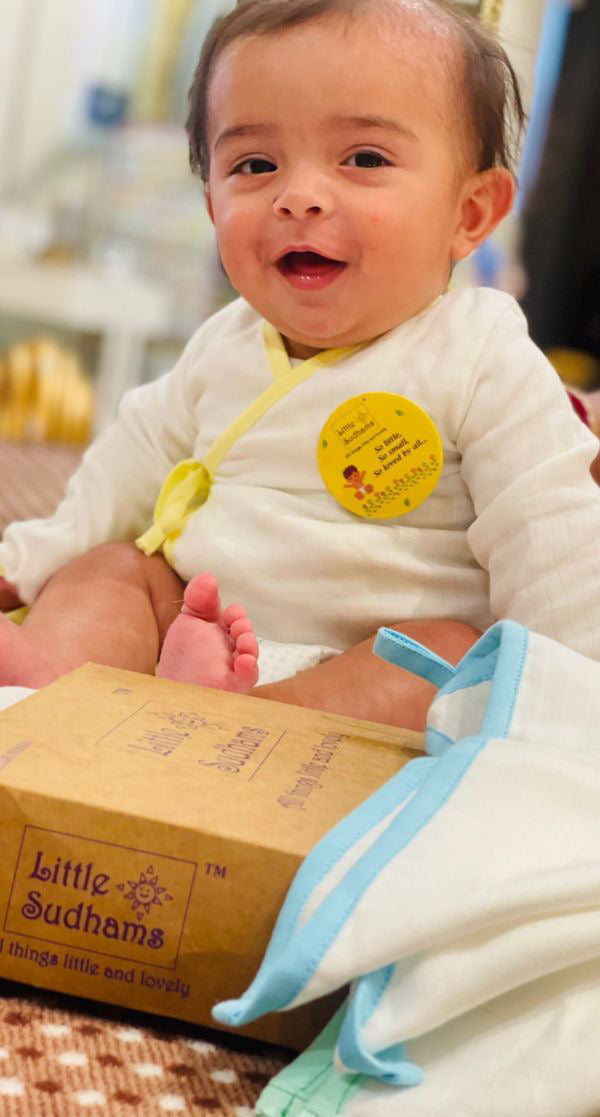 Little Sudhams Organic Cotton Muslin Full-Sleeve Tops (Pack of 4)