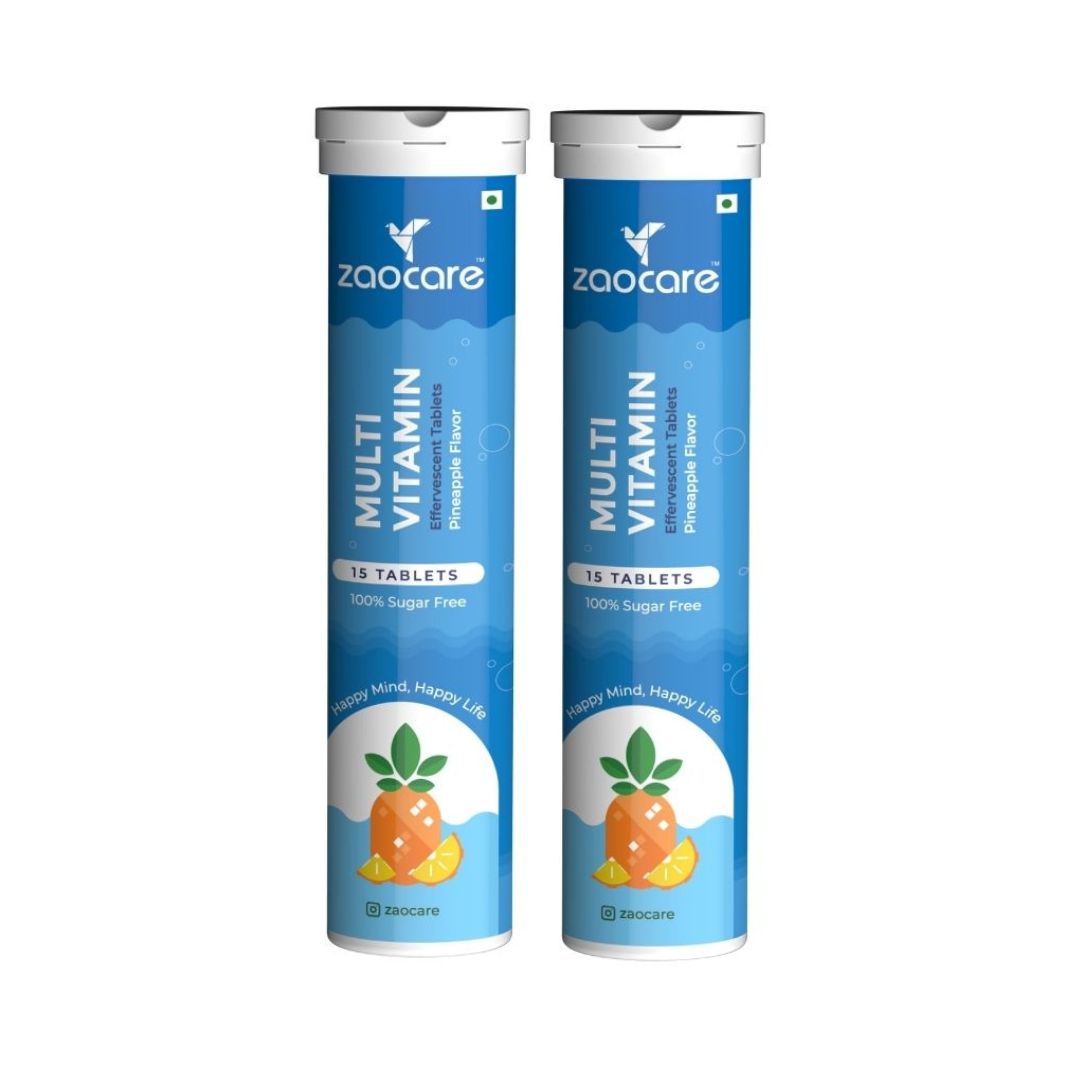 Zaocare Multivitamin Effervescent Tablets For Men & Women | Plant Based Supplements | For Overall Health