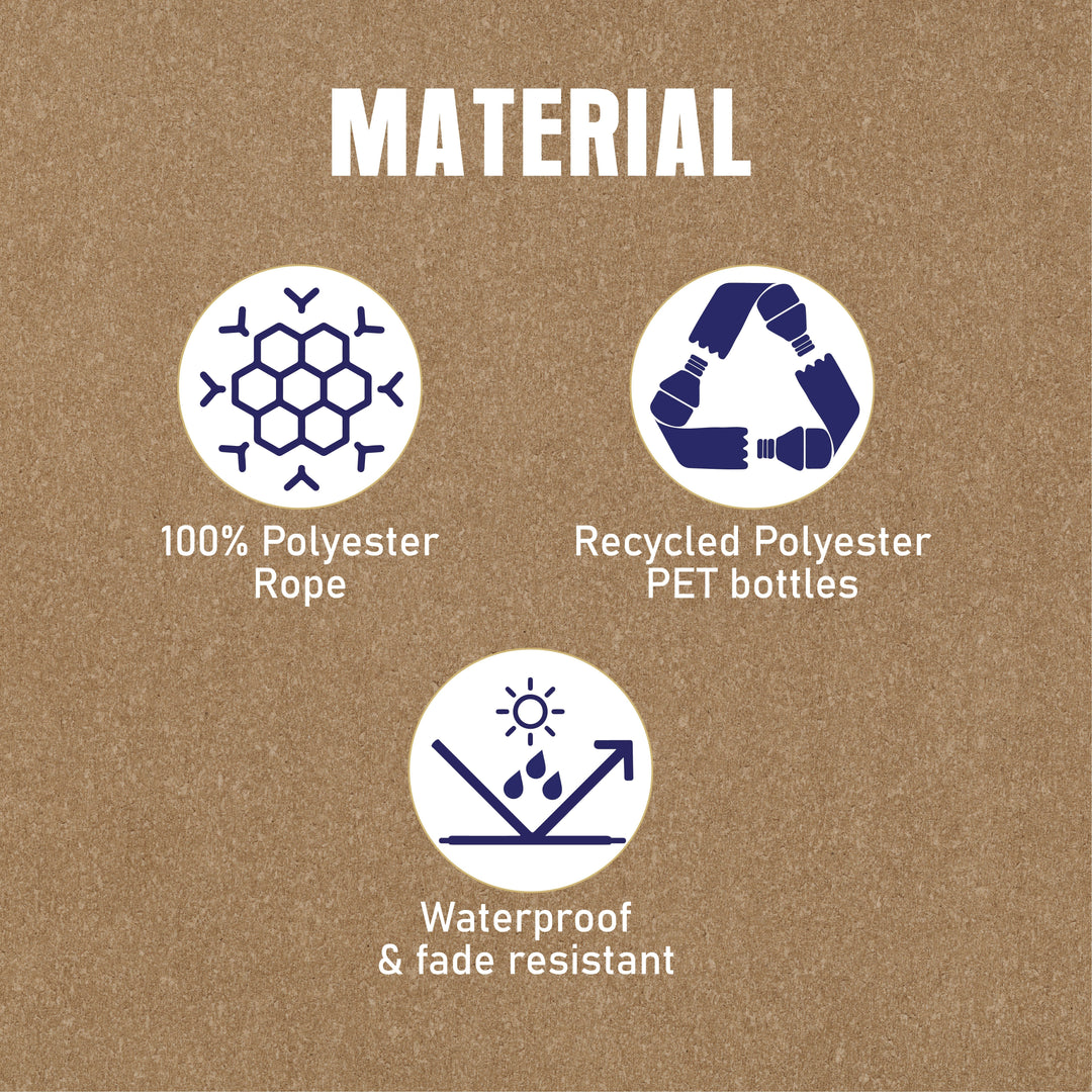 Slack Jack Polyester Rope Swing Chair with Free Hanging Accessories | Boho Hammock Jhula for Adults & Kids | Indoor & Outdoor Hanging Oonjal Swing for Home Décor, Balcony, Patio, Garden (Oatmeal)