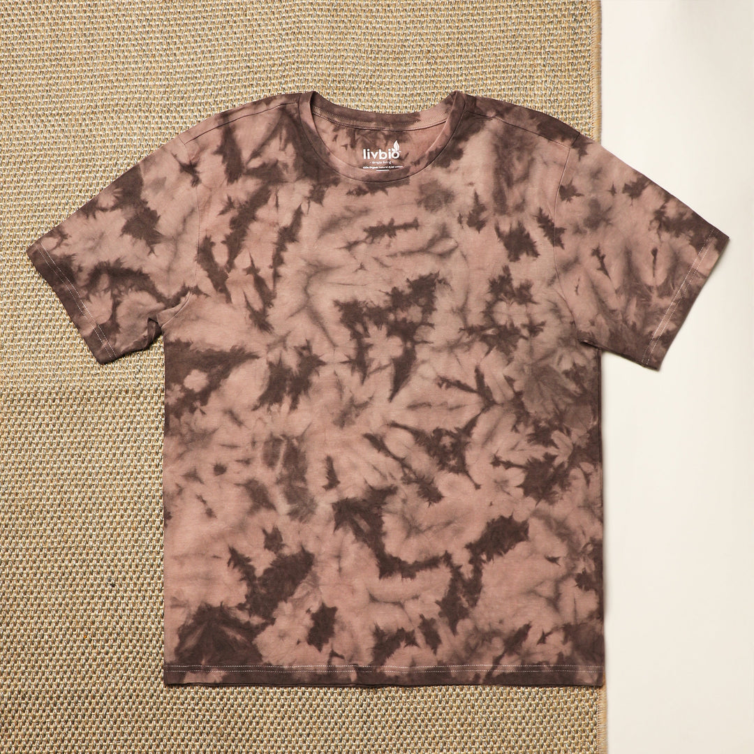 Natural Dye & Organic Cotton Mens T-shirt - Black Tie & Dye - Suspire