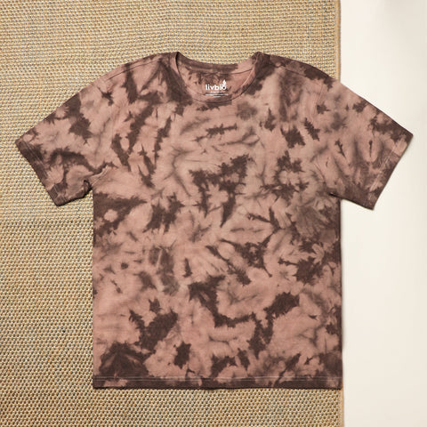 Natural Dye & Organic Cotton Mens T-shirt - Black Tie & Dye