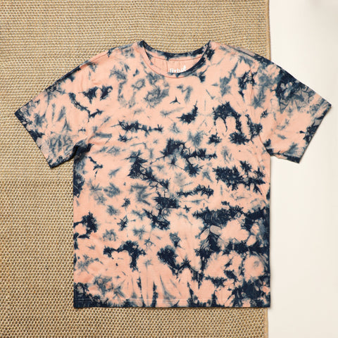 Natural Dye & Organic Cotton Mens T-shirt - Indigo Tie & Dye
