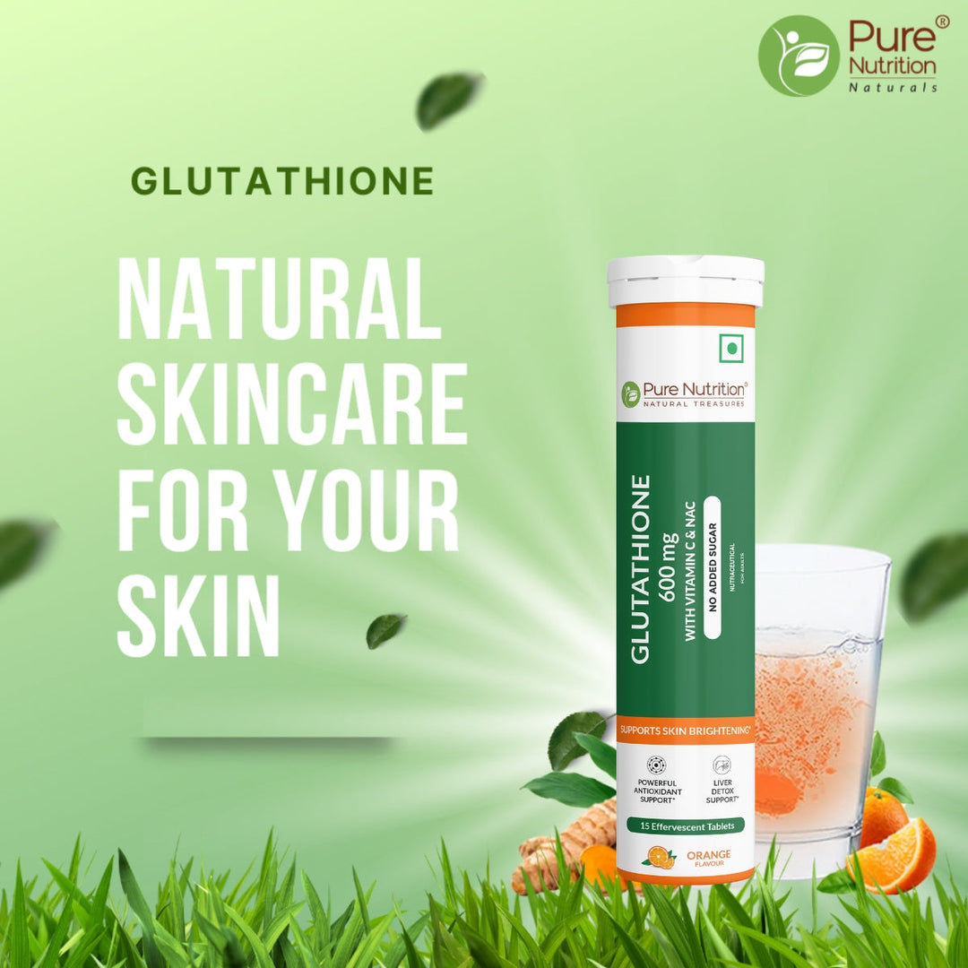 Glutathione 600mg with Vitamin C & Saffron  15 Effervescent Skin Glow Tablets