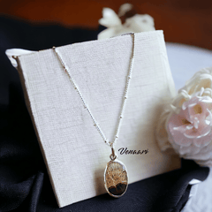 Natural Shazar Stone Enchanted Tree Sterling Silver Pendant & Chain