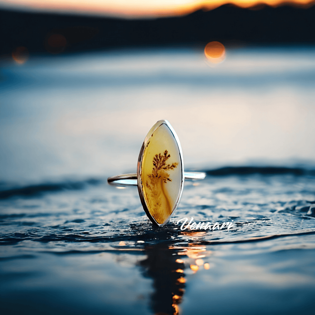 Natural Shazar Stone Solar Radiance Sterling Silver Ring - Suspire