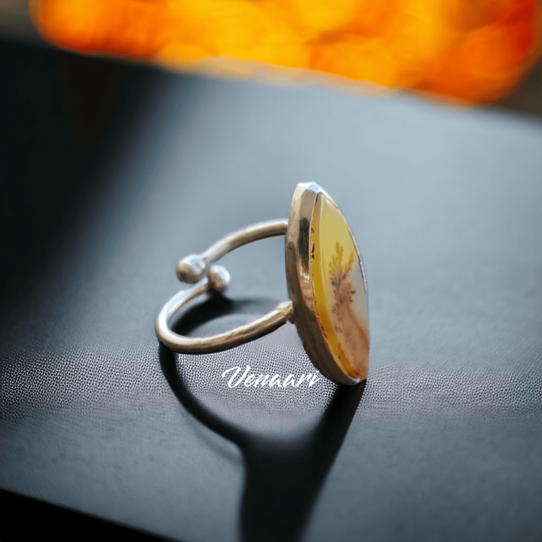 Natural Shazar Stone Solar Radiance Sterling Silver Ring - Suspire