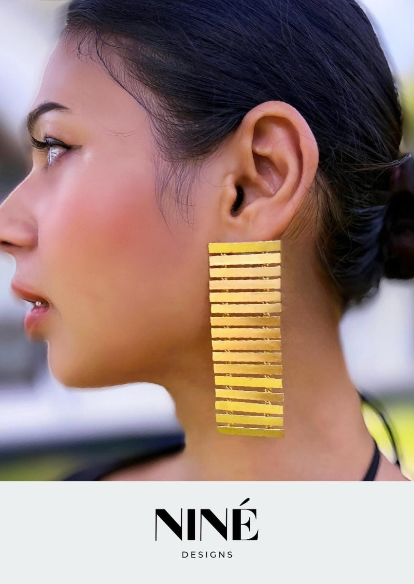 Nine Designs Gold Chunky Danglers