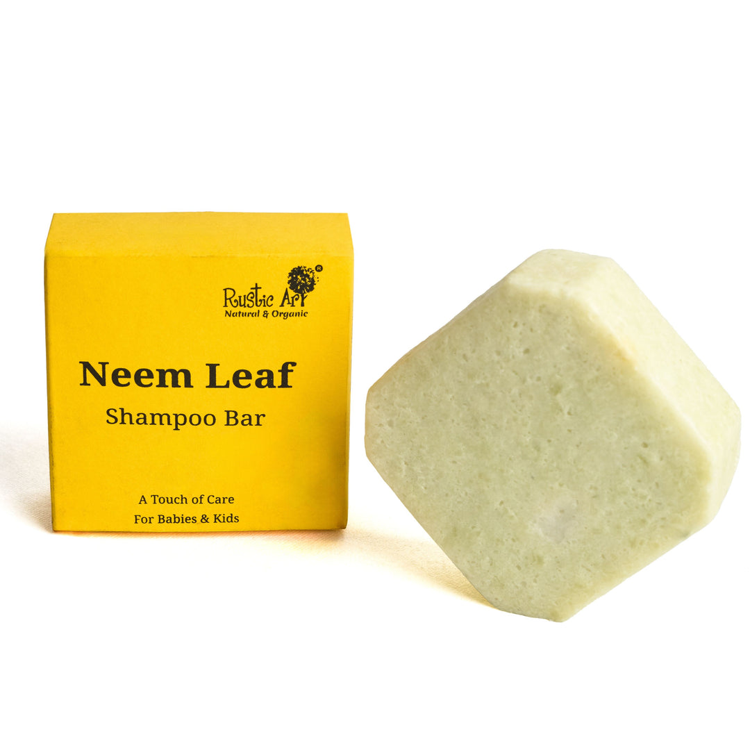 Rustic Art Organic Tustic Art Neem Leaf Shampoo Bar for Babies & Kids (75g)