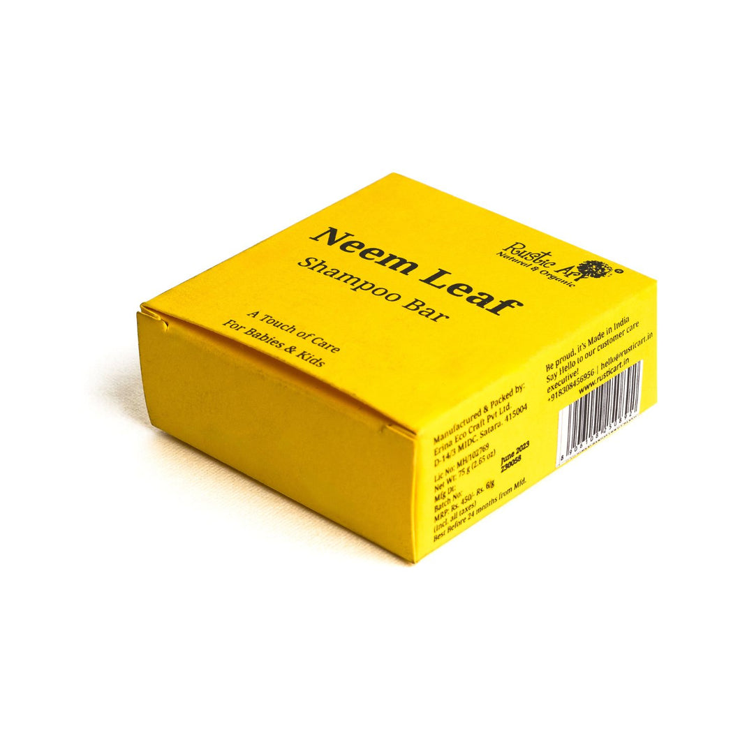 Rustic Art Organic Tustic Art Neem Leaf Shampoo Bar for Babies & Kids (75g)