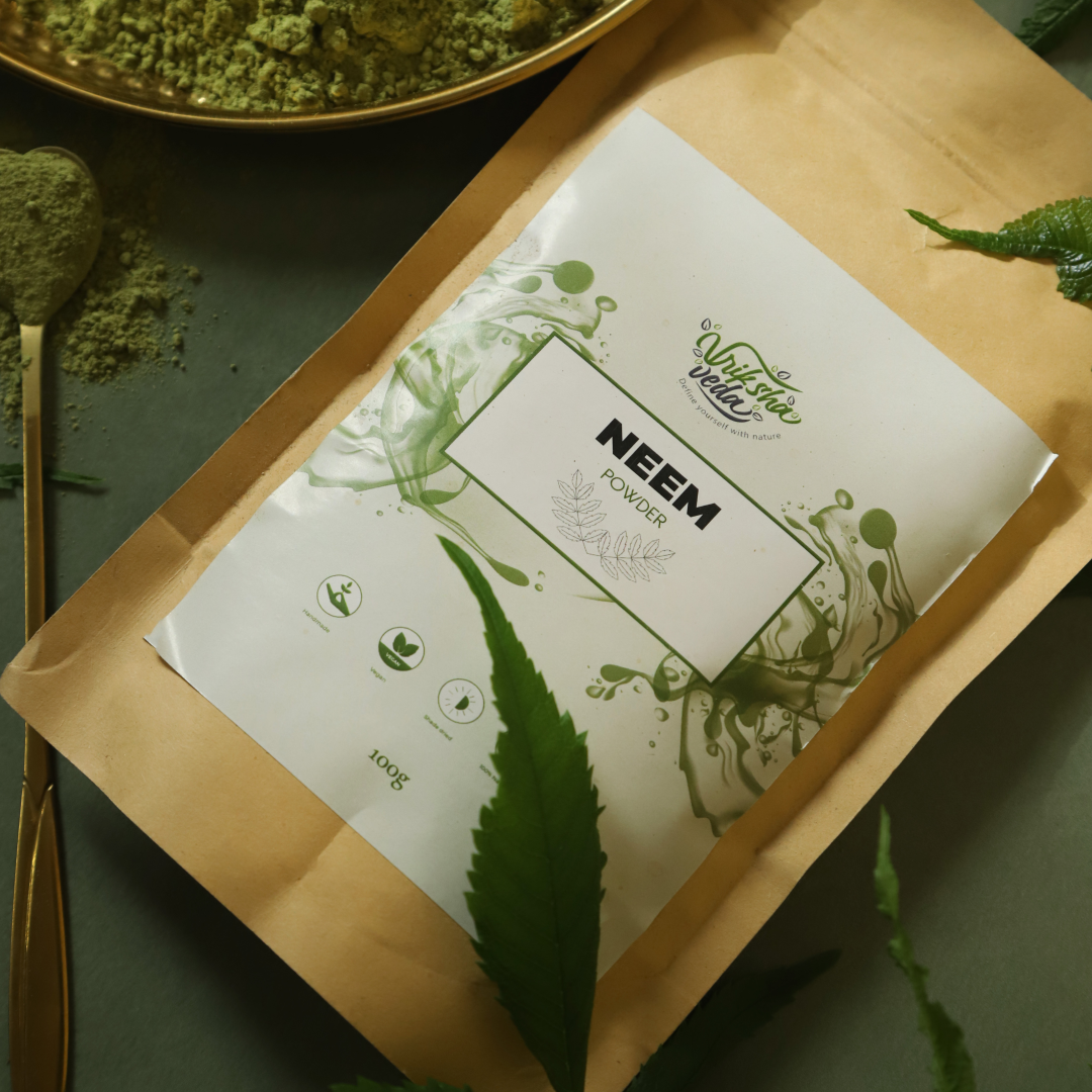 Vriksha Veda Neem Powder | Hair and Skin Care | 100gm