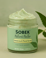 Sobek Naturals Nature's Nectar- Green Tea & Neem Face and Body Scrub - 100 gm