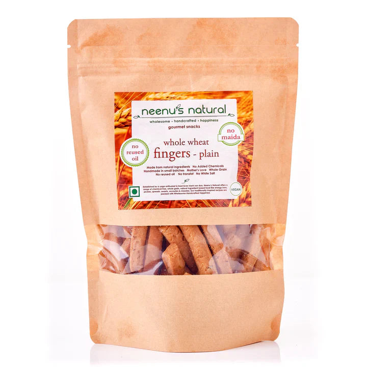 Neenus Natural Whole wheat Fingers - Plain - 250 gm