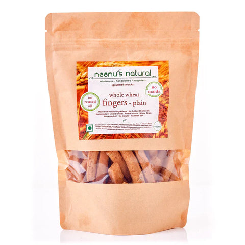 Neenus Natural Whole wheat Fingers - Plain - 250 gm