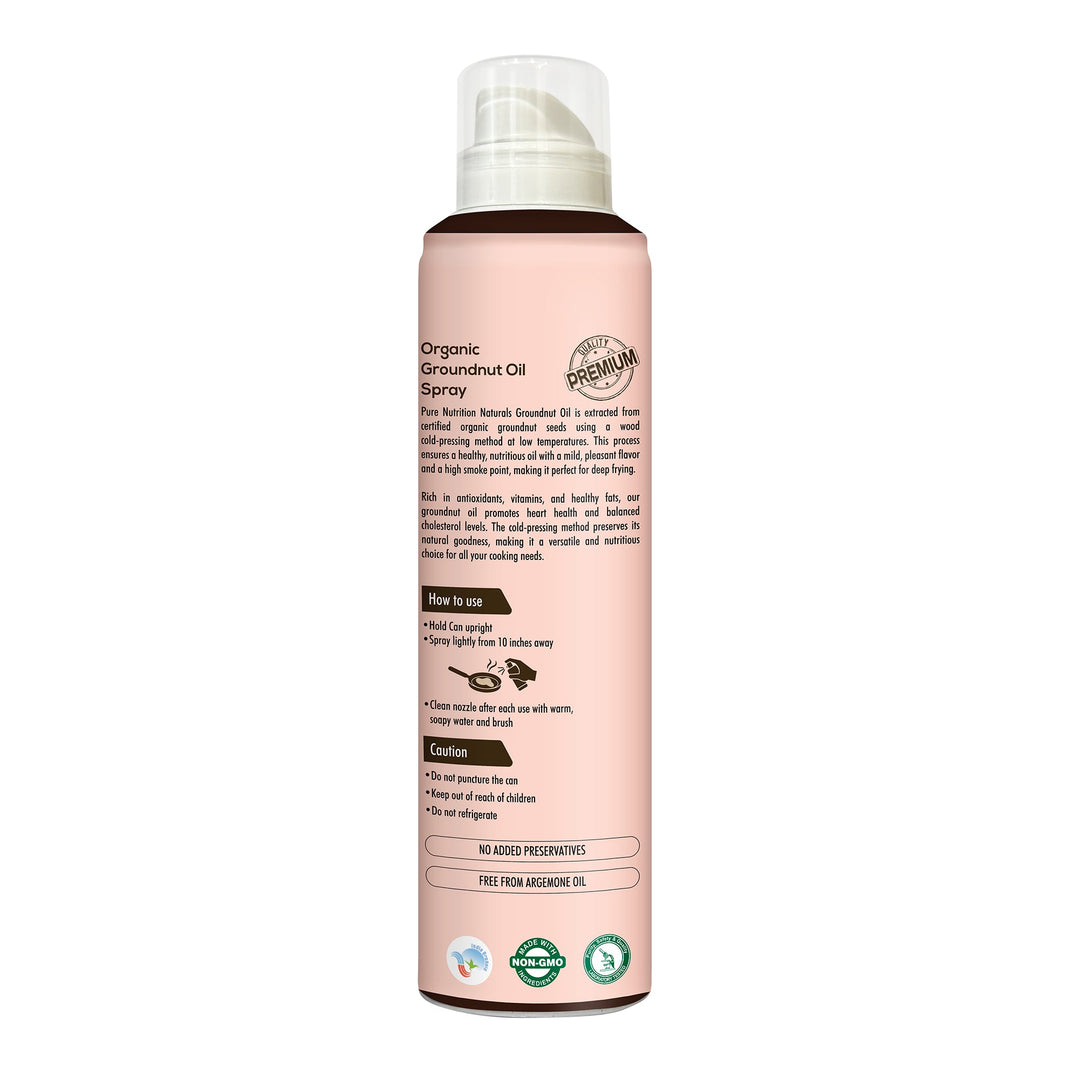 Organic Groundnut Oil Spray 200ml | Cold-Pressed & Pure for Cooking