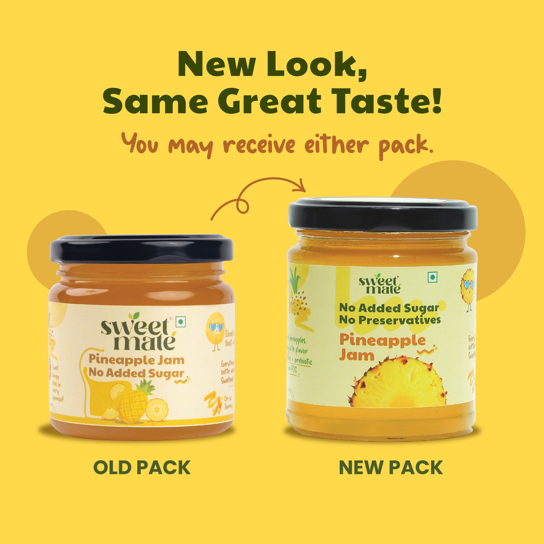 Sweetmate No Added Sugar Pineapple (220g) | With Real fruit | Diabetic and keto Friendly