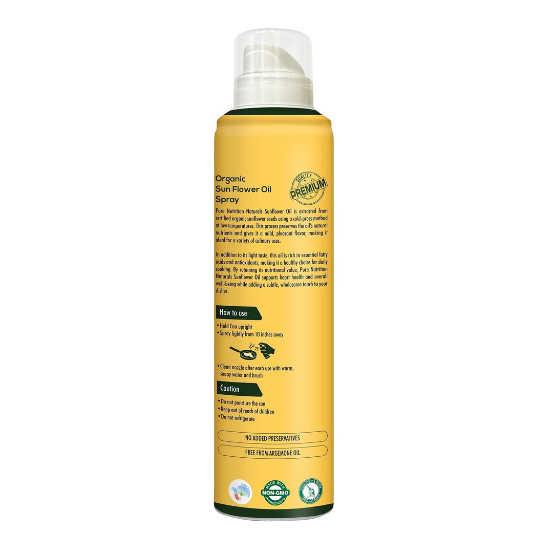 Sunflower Oil Cooking Spray 200ml | 100% Pure, Healthy Cooking, Low-Calorie Meals, Ideal for Frying