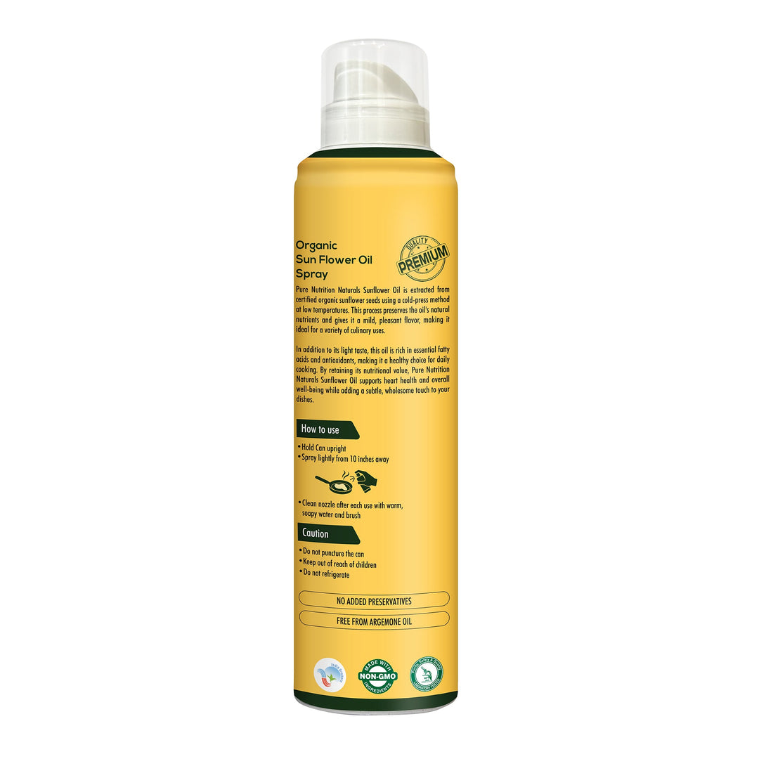 Sunflower Oil Cooking Spray 200ml | 100% Pure, Healthy Cooking, Low-Calorie Meals, Ideal for Frying
