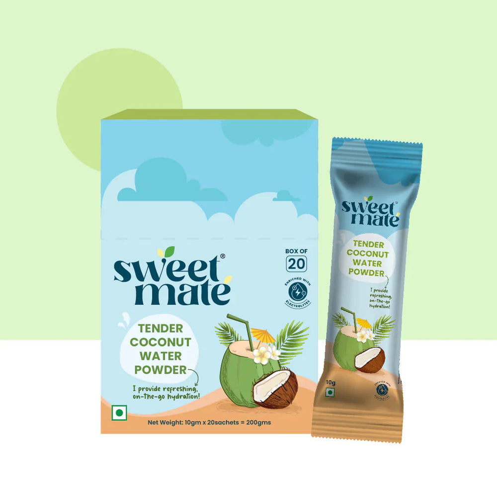Sweetmate Tender Coconut Water Powder | Instant Drink Mix | 20 Sachets