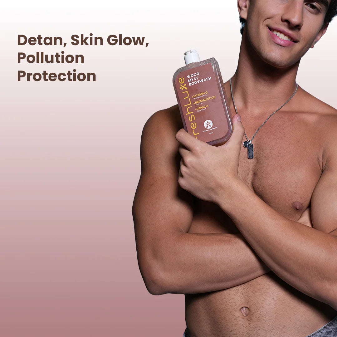 Wood Myst Body Wash | Reduces Uneven Skin Tone & Dullness | Vanilla Scent