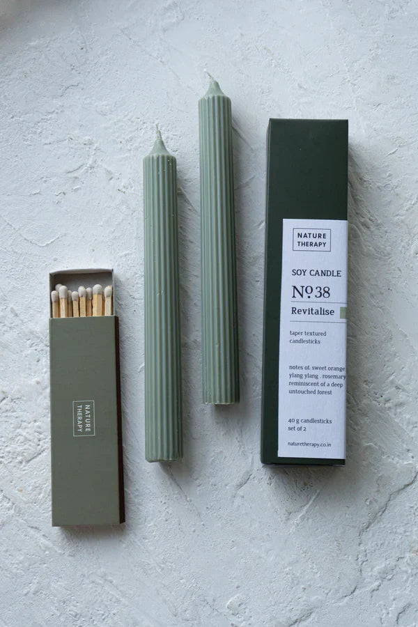 Nature Therapy No. 38 Revitalise Long Textured Taper Candle