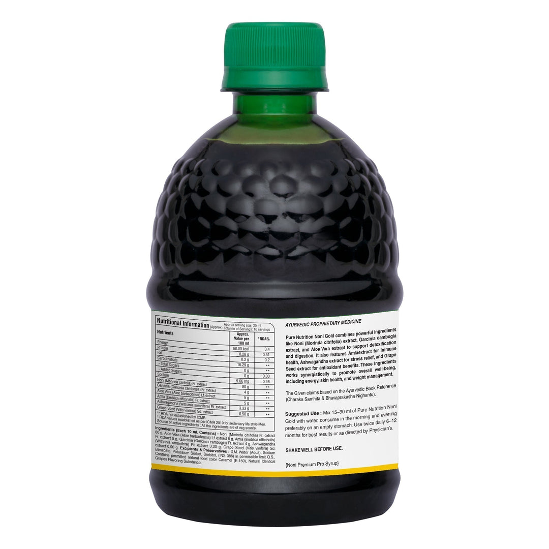 Noni Gold Juice Herbal Blend with Garcinia, Aloe Vera & Wellness Herbs | 400ml | 1000ML
