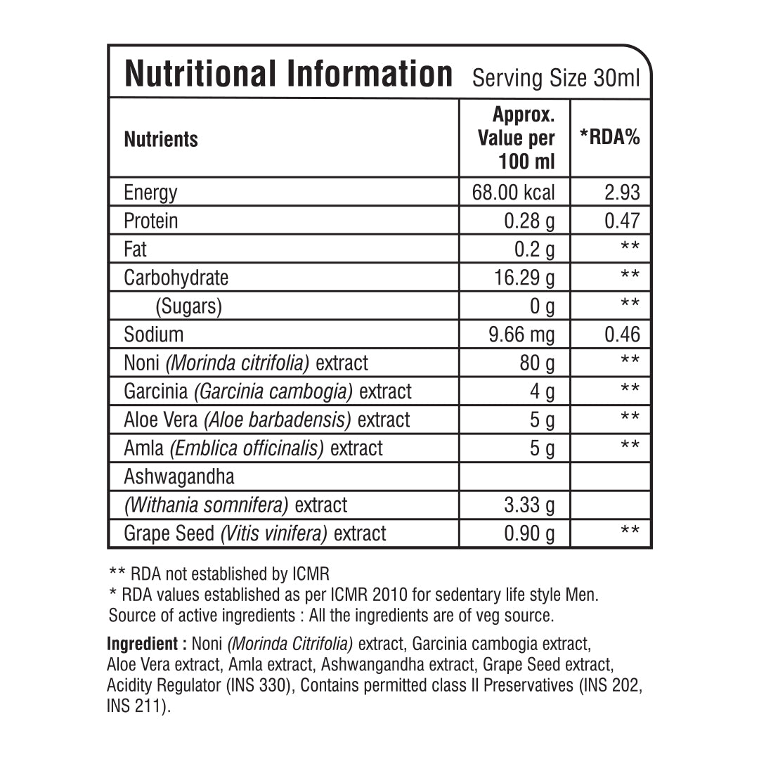 Noni Gold Juice Herbal Blend with Garcinia, Aloe Vera & Wellness Herbs | 400ml | 1000ML