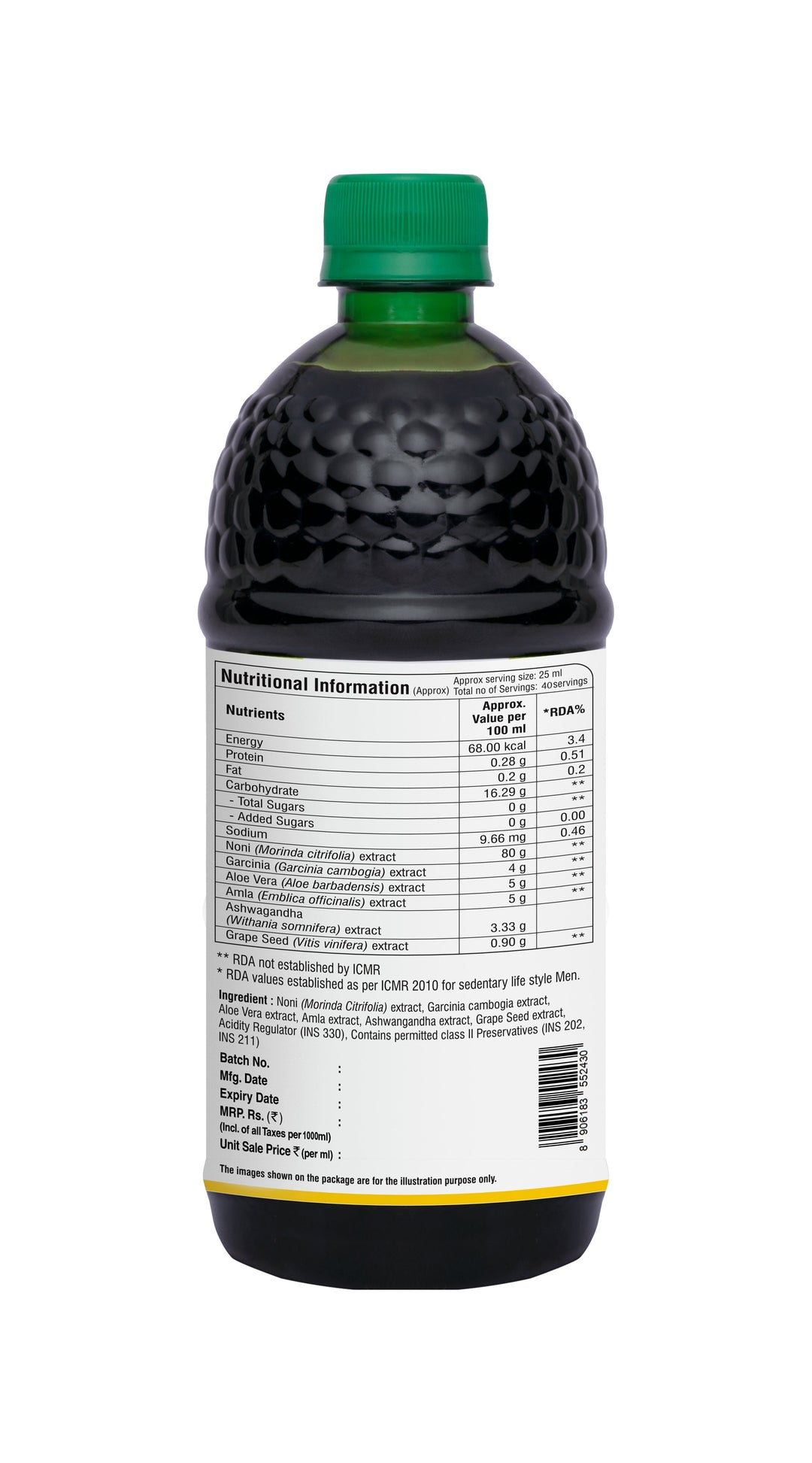 Noni Gold Juice Herbal Blend with Garcinia, Aloe Vera & Wellness Herbs | 400ml | 1000ML