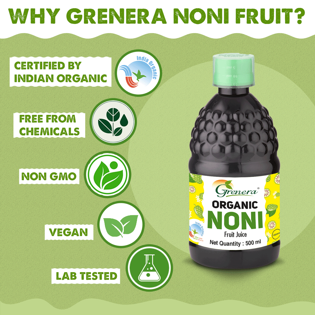 Grenera Organic Noni Juice (500 ml)| Raw Unfiltered & Naturally Fermented| Natural Detoxifier | No Additives or Preservatives |Everyday Wellness Tonic