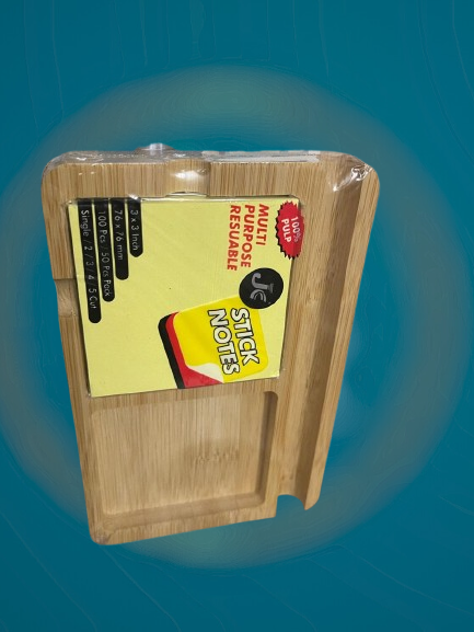 Aegle Sriphal Bamboo Desk Organiser - Device Holder with Notepad