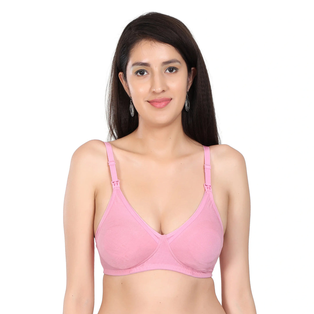 Bamboo Fabric Nursing Bra | Maternity Bra for Breastfeeding Women | Baby Pink