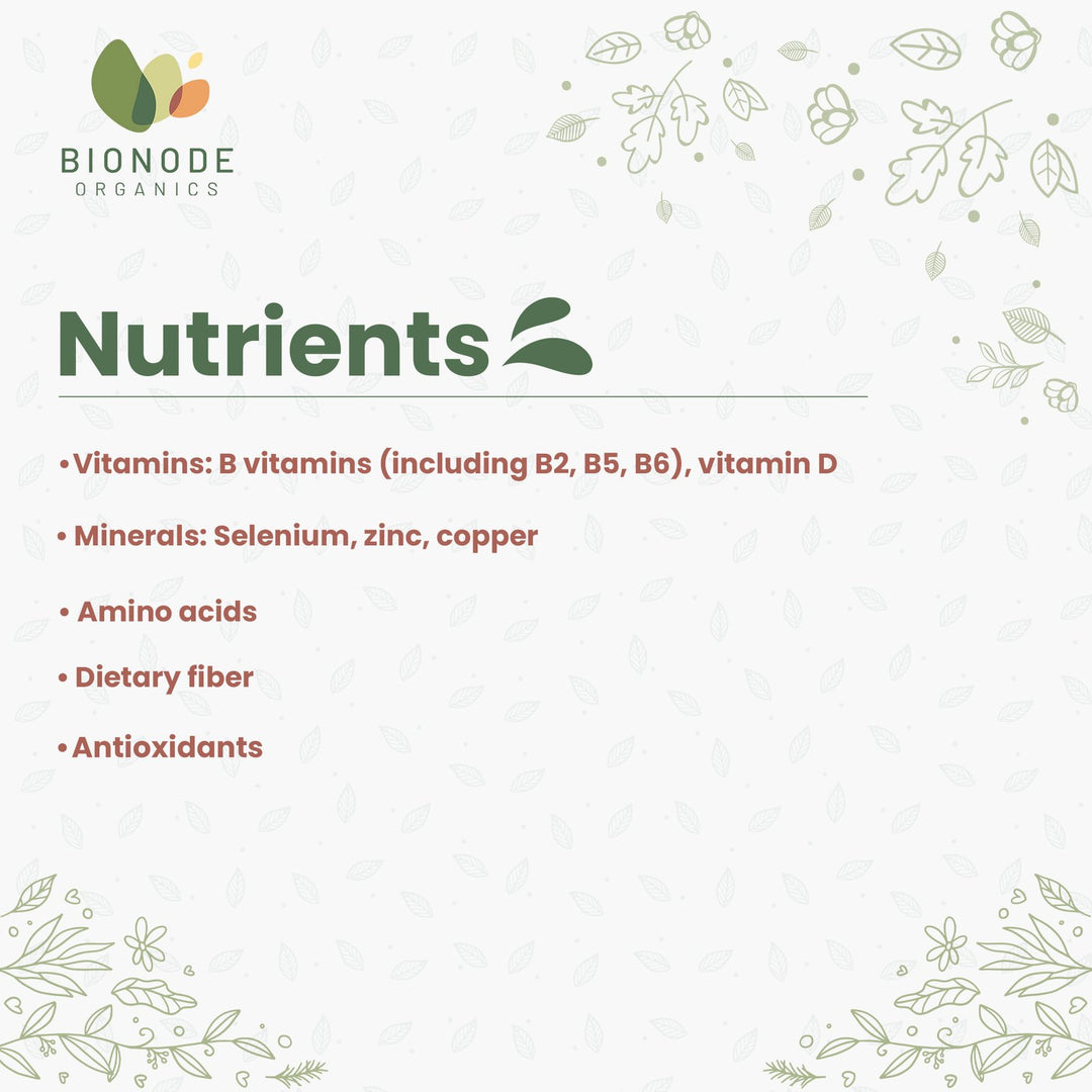 Bionode Organics Shiitake Mushroom Powder (100g), Natural Cholesterol Regulator & Cardiovascular Support, Rich in Vitamins B2, B5, B6 & D, Boosts Immunity and Overall Wellness