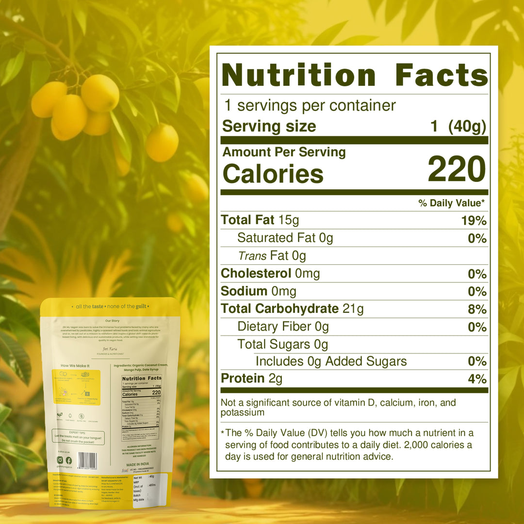 Oh My Vegan Mango Coco Melts – Healthy Plant Based Freeze-Dried Treats - 40 Grams